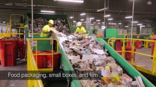 Single Stream Recycling – Tour a Material Recovery Facility MRF [upl. by Wulfe]