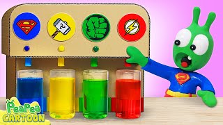 Pea Pea Explores Superhero Vending Machine Toy  Kid Learning  PeaPea Cartoon [upl. by Ahsienar]