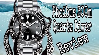 Phoibos 300m Quartz Diver Review [upl. by Aronek]