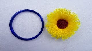 Hand Embroidery Amazing Trick with Bangles Easy Flower Trick New Embroidery Trick Crafts amp Embro [upl. by Tlaw]