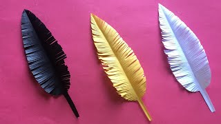 How to make Paper Feathers  DIY Paper Feather Making Step by Step  Full Tutorials [upl. by Hubert]