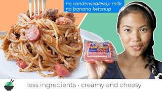 Best Filipino Spaghetti Recipe like Jollibee From Scratch no banana ketchup [upl. by Usanis]