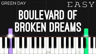 Green Day  Boulevard Of Broken Dreams  EASY Piano Tutorial [upl. by Yseulte]