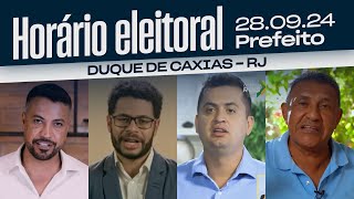 HORÁRIO ELEITORAL DUQUE DE CAXIASRJ  candidatos à Prefeitura 28092024 [upl. by Elyrpa]