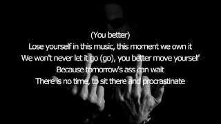 Eminem  Lose Yourself Demo Original Song Lyrics on Screen 1080p [upl. by Ohcamac]