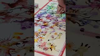 Create an abstract triptych painting with Drawing Inks  Full lesson up now [upl. by Dahsraf]