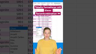 Tabelle formatieren in in Sekunden exceltipps excel exceltips exceltricks exceltutorial [upl. by Regine]