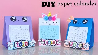 How to make a 2020 desk calendar  diy calendar paper Mini calendar paper crafts for school  DIY [upl. by Nevaj496]