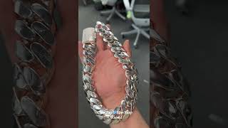 30mm 999 silver cuban chain with moissnaite lock rap  story jewelry cubanchain icedout [upl. by Leeland992]