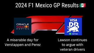 2024 F1 Mexico GP Results Red Bull RB [upl. by Llerut378]