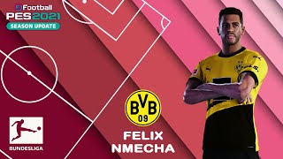 F NMECHA facestats Borussia Dortmund How to create in PES 2021 [upl. by Adaminah]