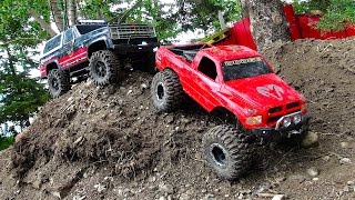 RC ADVENTURES  BACKYARD SCALE TRACK 4x4 ACTiON DODGE amp CHEVY [upl. by Olecram]