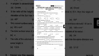 10th standard Maths 2nd midterm exam question paper 2023 [upl. by Leeda]