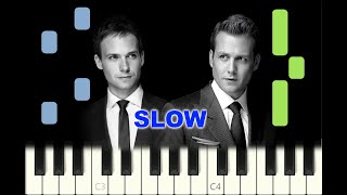 SLOW piano tutorial quotSUITS opening  GREENBACK BOOGIEquot by Ima Robot with free sheet msuci pdf [upl. by Cynar304]