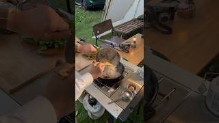 Cooking on Snow Peak IGT table 🐣 camping travel campinglife outdoors camper campfood [upl. by Aleekahs]