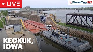 Mississippi River Lock 19  Keokuk IA USA  StreamTime LIVE [upl. by Dulcy]