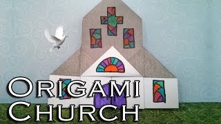 Easy Origami Church diff 510 おりがみ教会 Easter Origami église Kirche iglesia [upl. by Nolra]