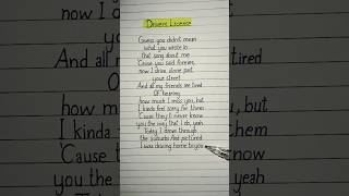 drivers license Lyrics Song by Olivia Rodrigo driverslicense oliviarodrigo song lyrics [upl. by Saudra]