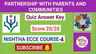 Partnership With Parents and Communities Quiz Answers dikshaquiz  nishthaquiz aashakiran [upl. by Siramaj]