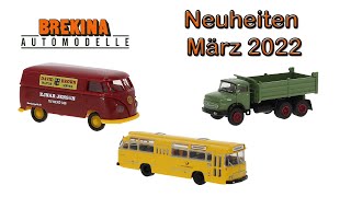 🚘 Brekina Neuheiten März 2022  Modellautos Spur H0 [upl. by Christiana381]