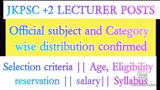 JKPSC 2 LECTURER GazettedPOSTS  officially confirmed  NET Bed ❌ Subject wise distribution [upl. by Coopersmith121]