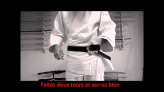 Comment nouer sa ceinture  Aikido Judo Karate  Technique sans croisement [upl. by Soisatsana]