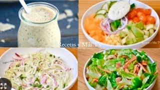 3 Ensaladas 3 Aderezos 3 Recetas riquisimas y faciles [upl. by Anibas]