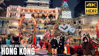 Hong Kong — Christmas Walking Tour 2022【4K HDR】 [upl. by Allesor]