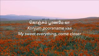 Kaathalae Kaathalae lyrics Tamil Romanized amp English [upl. by Adnwahsat457]