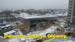 Olsztyn XII 2023 Dron 4K Dworzec Olsztyn Główny [upl. by Jacobs]