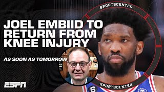 Woj Joel Embiid to RETURN as soon as Tuesday for Philadelphia 76ers  SportsCenter [upl. by Frederich]