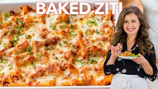 Baked ZITI Recipe  Easy PASTA CASSEROLE [upl. by Annair]