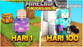 100 HARI Minecraft SKYBLOCK tapi PRO PLAYER BEDWARS [upl. by Rebmik]