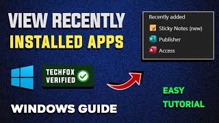 How to View Recently Installed Apps in Windows  Full Guide [upl. by Sileas]