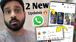 2 Whatsapp New Updates  Whatsapp Status New Ui and Send Stickers pack  Whatsapp update 🔥 [upl. by Eliades]