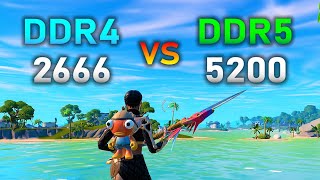 DDR5 5200 vs DDR4 2666  PUBG Valorant Fortnite [upl. by Hillhouse455]