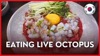 EATING LIVE OCTOPUS in Seoul Korea 🇰🇷 [upl. by Marguerita]