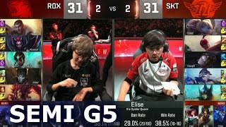 SKT vs ROX  Game 5 Semi Finals Worlds 2016  LoL S6 World Championship SK Telecom T1 vs Rox Tigers [upl. by Sidnarb501]