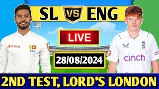 ENGLAND VS SRI LANKA 2ND TEST LIVE 2024 [upl. by Malha]