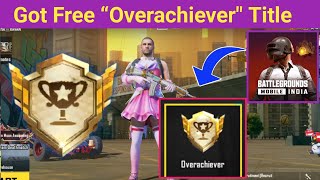 Easy Way To Get Overachiever Title In Bgmi  How To Got Overachiever Title In Bgmi [upl. by Ailegra]