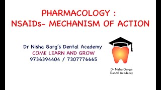 NSAIDs  DR NISHA GARGS DENTAL ACADEMY [upl. by Aynek]