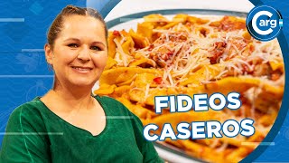 RECETA DE FIDEOS CASEROS CON ESTOFADO DE POLLO [upl. by Suhpoelc]