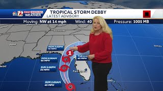 WATCH Tropical Storm Debby threatens to bring flooding from Florida to North Carolina through th [upl. by Carling951]