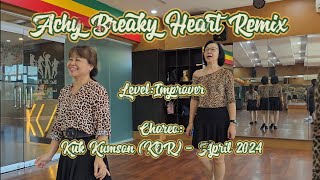 Achy Breaky Heart Remix  Kuk Kumson KOR  April 2024  Improver  sunday Linedance Bali [upl. by Weisbart]