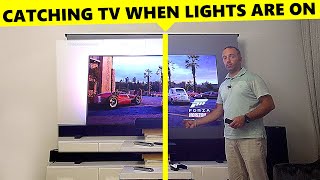 How to Catch TV Quality Lights On with Projector  ALR Screen [upl. by Aihsram]