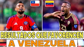 CHILE VS VENEZUELA  RESULTADOS QUE FAVORECEN A LA VINOTINTO 2024  ELIMINATORIAS CONMEBOL FECHA 12 [upl. by Nnylaf]