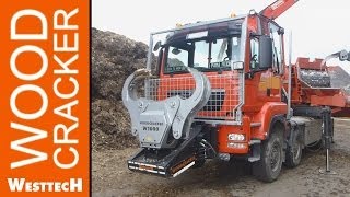 WESTTECH Woodcracker W1000 attached to mobile chipper [upl. by Angelita]