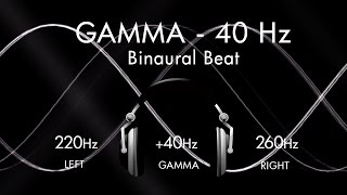 Gamma for a Genius Brain  1hr Pure Binaural Beat Session at 40Hz Intervals [upl. by Nrubua]