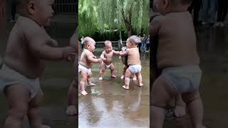 Babies are trying their best to grab fish for milk powder money The world of children is very s [upl. by Thibault890]