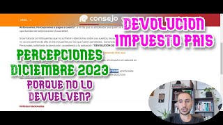 Cuando DEVUELVEN las Percepciones Diciembre 2023  DEVOLUCION IMPUESTO PAIS AFIP [upl. by Llib]